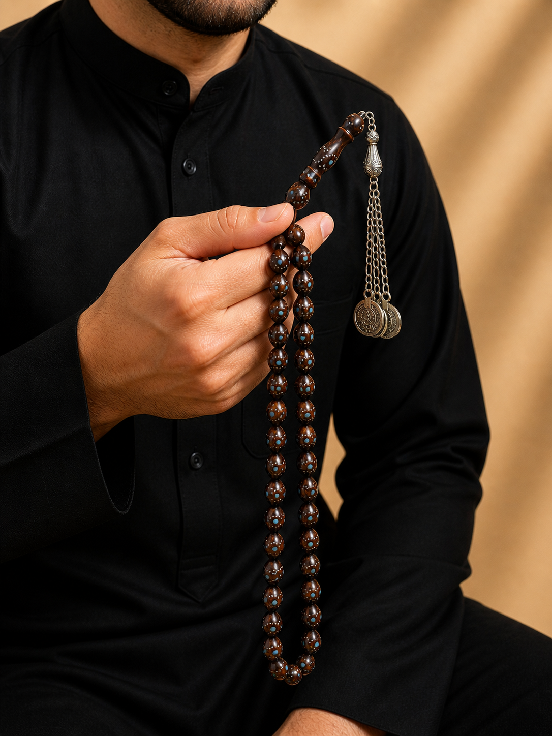 كوك أسود مُطعَّم بالفضة