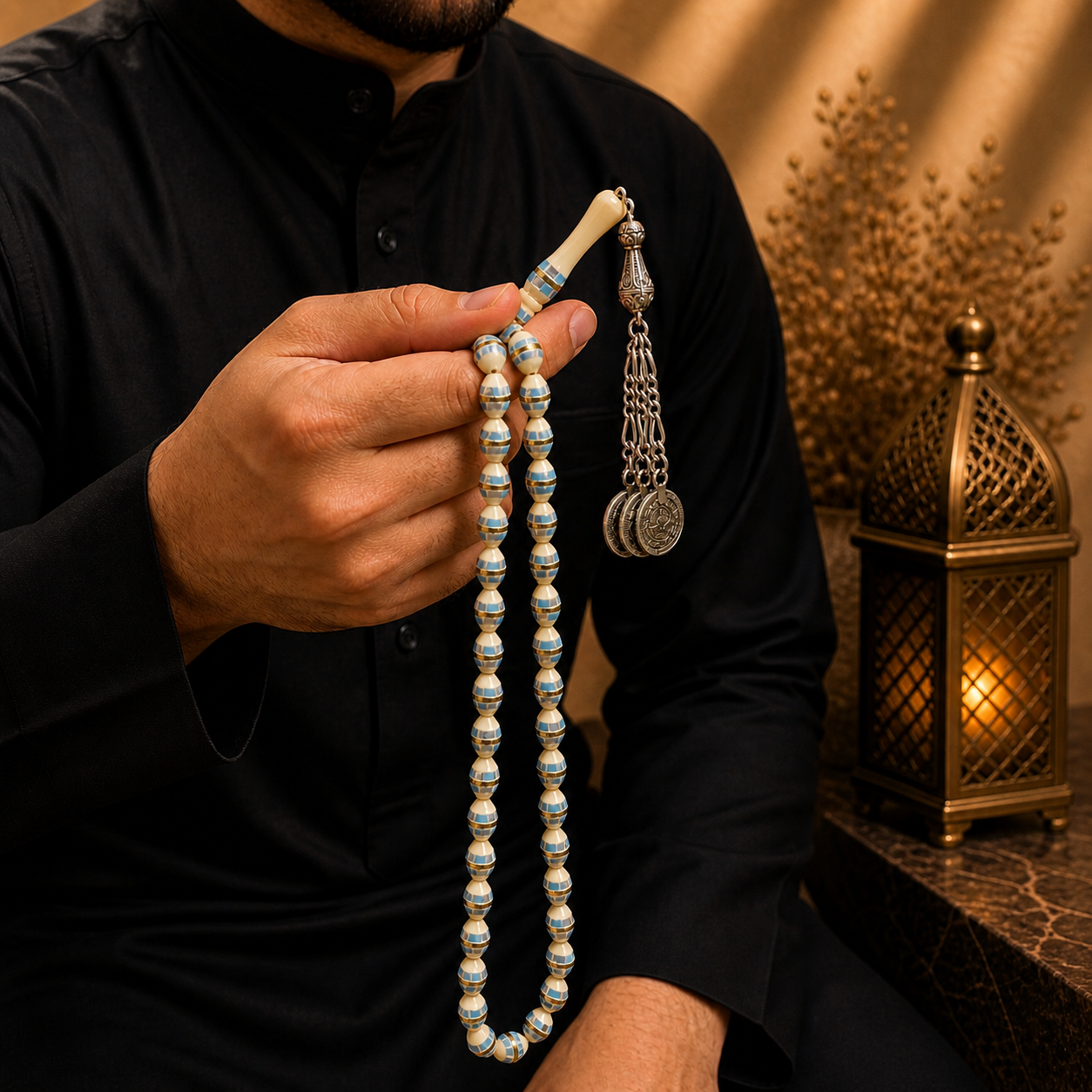عظم عاجي مرصع بالفضة
